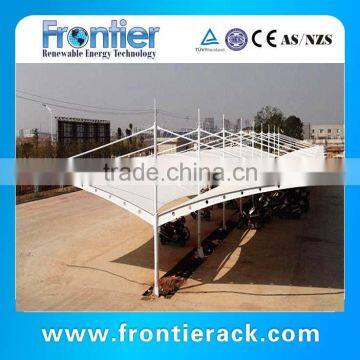 White steel structure carport