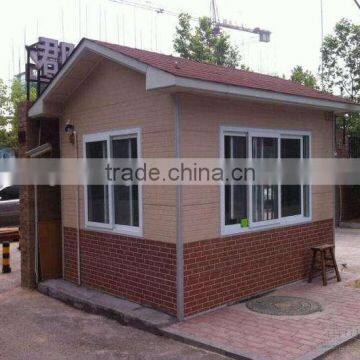 ISO standard prefab steel frame guard house with metal carved board