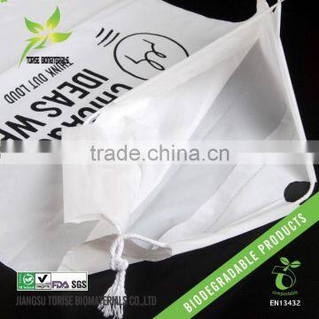 biodegradable compostable bioplastic drawstring bag