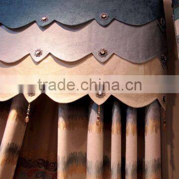 European Style Living Room Colourful Curtain/ Luxury Embroidery Curtains Fabric With Valance photo-2