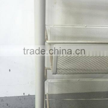 Metal Mesh Trolly Organizer Shelves Handle Portable Storage Rack photo-4