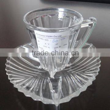 wholesale personalized small glass tea cup and saucer sets