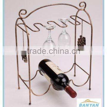 Metal wine rack, bottle shape wine rack