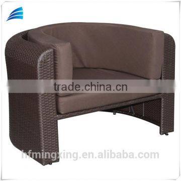 6-piece Outdoor Patio Resin Wicker Half-moon Shape Sectional Sofa Furniture Set photo-6