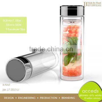 Heat-Resistant Cheap Handmade Promotion Glass Bottle With Tea Infuser photo-6
