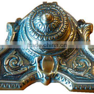 Antique Charming Brass Ink Well photo-2