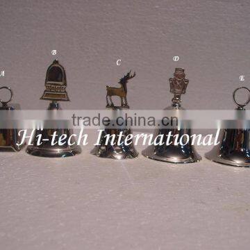 Designer Christmas Hand Bell,Silver Plated Small Hand Bells,Small Hand Bells,Metal Hand Bells