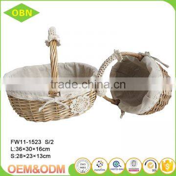 Wholesale Cheap Handmade Willow Woven Wicker Fruits Basket With Handle photo-2