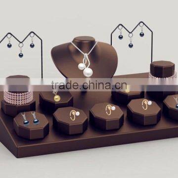 Custom Design Jewelry Decoration Shop Earring Necklace Ring Leather Jewelry Display Set photo-5
