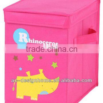 NON-WOVEN FOLDING KIDS RHINOCEROS STORAGE W/LID