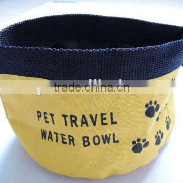 Folding Waterproof Nylon Pet Travel Water Bowl photo-3