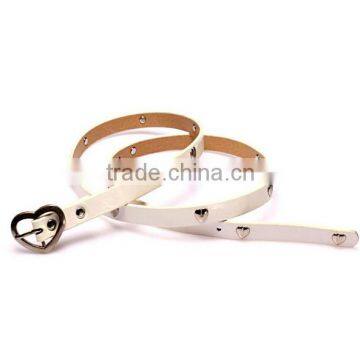 Wholesale Heart Rivet Decorated Heart Buckle Sex Women Lady Thin PU Waist Belt photo-2