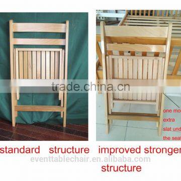 Indoor and Outdoor Furniture Beech Slatted Wood Slat Folding Chair photo-2
