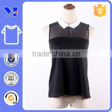 Top Ponte-de-roma Double Fabric Black Sleeveless Woman Office Wear