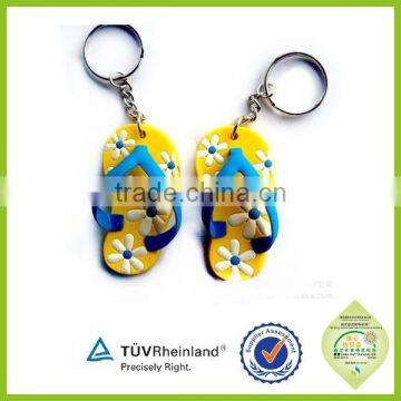 Sandal Shaped Eco-friendly flexible silicone custom shoe keychains