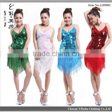 Yifusha hot sale fashion Latin dress women Latin tassel sequin dress