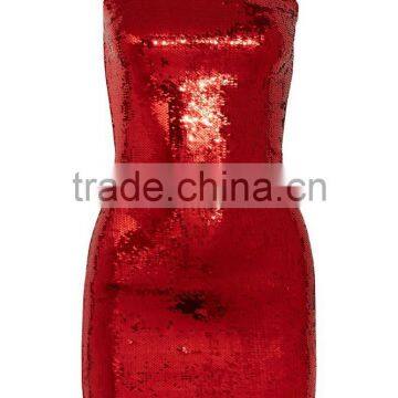 Chic One-shoulder Sparkling Sequin Fabirc Mini Dress Latest Club Party Dresses HSD5612 photo-5