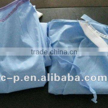 Disposable Reinforced Spun-lace Surgical Gown with Double Ties