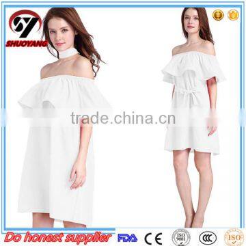 Wholesale summer sexy off-shoulder lady clothing apparel one piece dress pattern woman dress women dresses