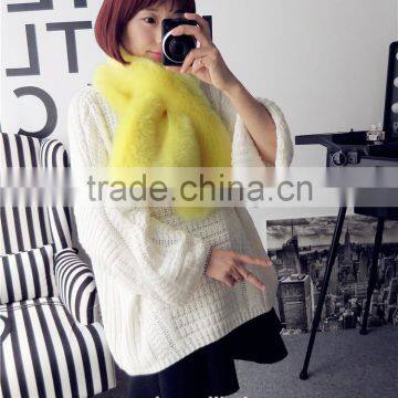 Short Colorful Top Grade Luxury Vintage Faux Fox Fur Crossed Scraf