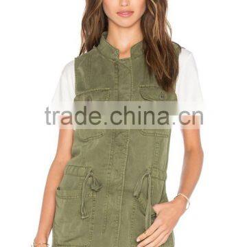 Best Selling Lady Tencel and Linen-blend Cheap Military Vests photo-2