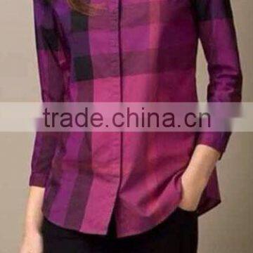 Customized Ladies Shirt in Plus Size Shirt Women Fashion Plaid Shirt photo-2
