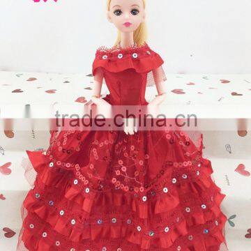 2016 Best Selling Beautiful Handmade Long Doll Clothing Barbie Doll Girl Dress photo-3