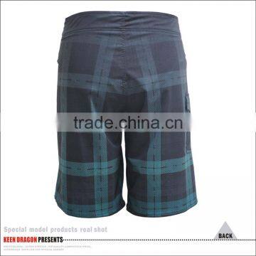 4-way Stretch Mens Shorts With a Side Pocket Grid Printed Wholesale Board Shorts photo-5