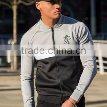 Fashion Style Mens 100% Polyester Baseball Jacket Full zipper Tracksuit Top Panel Raglan Long Sleeve Hoodie Jacket