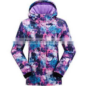 Outdoor winter plus size women clothing active colourful ski jacket