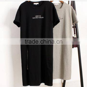 women fashion casual oversized and elongated have joint chiffon t-shirt and student short sleeved blank T-shirt