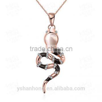Rose Gold Plated Snake Pendant Necklace photo-2