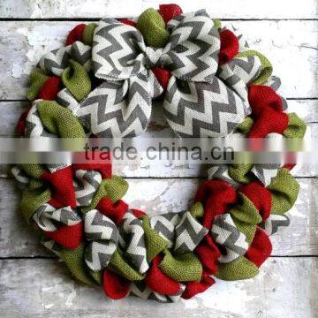 Custom muticolor Burlap Christmas Wreath