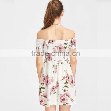 Petite Women Fit and Flare off the Shoulder Skater Dress photo-3