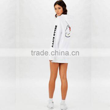 Cute off White Hoodie Custom Logo Ladies Long Sleeve Hoodie With Prints photo-4