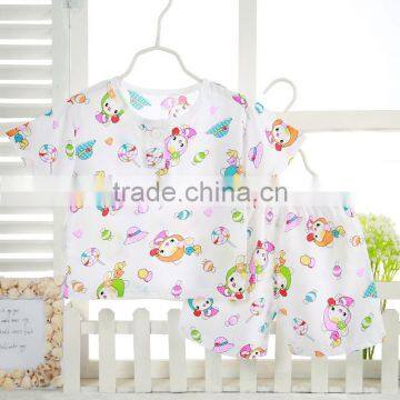 Wholesales summer cotton printing baby clothes set wear