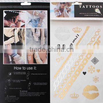 Multi-color Body Art Multicolor Mixed Pattern Removable Waterproof Metallic Temporary Tattoos Wholesale photo-3