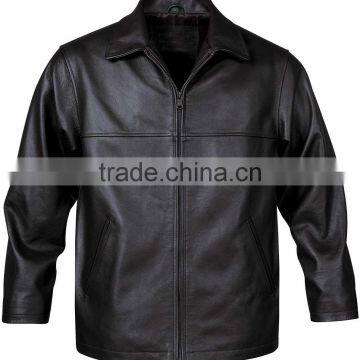 FASHION BLACK MEN'S LEATHER JACKET