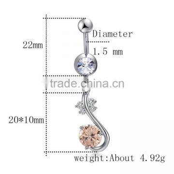 rose shaped belly ring non piercing septum ring Navel Belly Button Rings