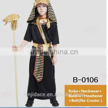 Black color robe style kids tv movie costumes with headwear