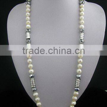 Fashion Pearl Necklace Glass Crystal Bead Necklace for Lady photo-3