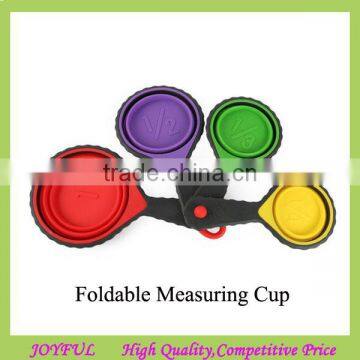 Wholesale Colourful Portable Collapsible Silicone Measuring Cup Spoons