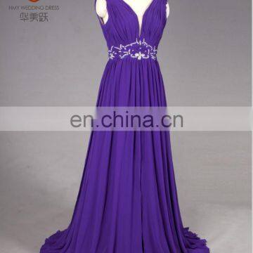 High Quality Best Price Backless Hadmade Ruching Beaded Waist Supplier of Dress In China