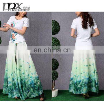 Fashion casual long printed maxi skirt for women bohemia dress