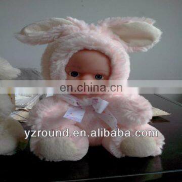 Baby rubber shaped bunny toy doll