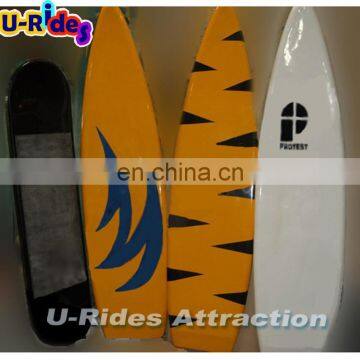 Interchange fiberglass material surfboard for mechanical ride