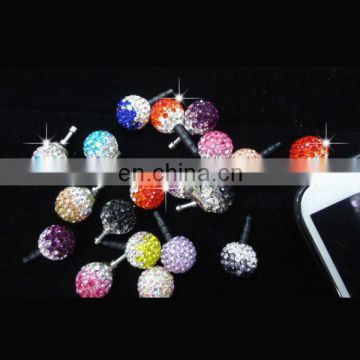 Wholesale diamond cell phone anti dust plug charm for iPhone MCD-0016