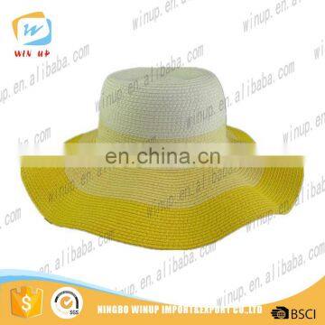 Wholesale Wide Brim Women Straw hat Paper Custom Bands Paper Beach Hat