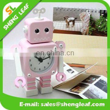 Steel Robot Small Alarm Clock Metal Deformation Creative Clock Eyes Shine photo-2