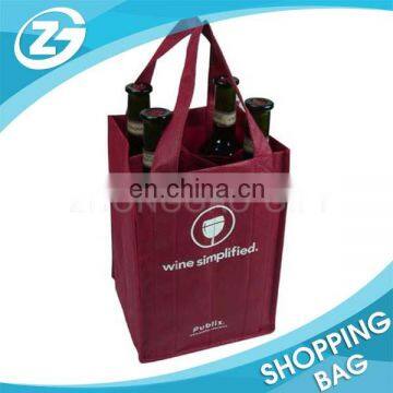 Customized Bulk Logo Printing Eco Non Woven Reusable Wine Tote Bag Wholesale